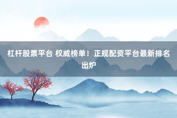 杠杆股票平台 权威榜单！正规配资平台最新排名出炉