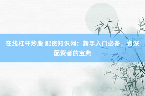 在线杠杆炒股 配资知识网：新手入门必备，资深配资者的宝典