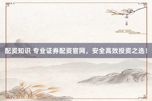 配资知识 专业证券配资官网，安全高效投资之选！