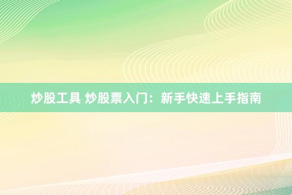 炒股工具 炒股票入门：新手快速上手指南