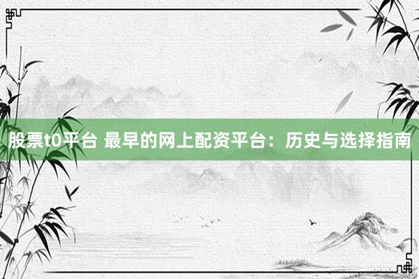 股票t0平台 最早的网上配资平台：历史与选择指南