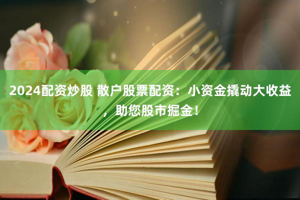 2024配资炒股 散户股票配资：小资金撬动大收益，助您股市掘金！