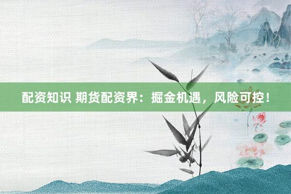 配资知识 期货配资界：掘金机遇，风险可控！