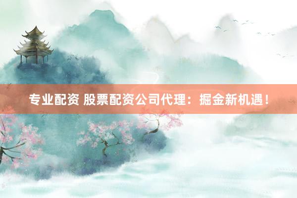 专业配资 股票配资公司代理：掘金新机遇！