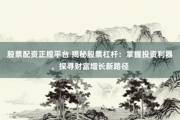股票配资正规平台 揭秘股票杠杆：掌握投资利器，探寻财富增长新路径