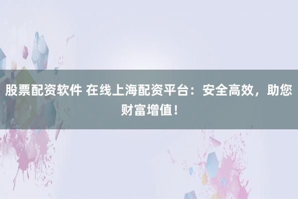 股票配资软件 在线上海配资平台:安全高效,助您财富增值!