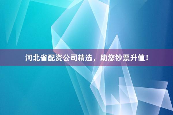 河北省配资公司精选，助您钞票升值！