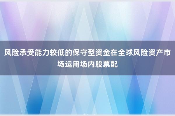风险承受能力较低的保守型资金在全球风险资产市场运用场内股票配