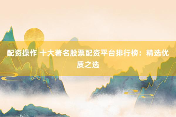 配资操作 十大著名股票配资平台排行榜:精选优质之选