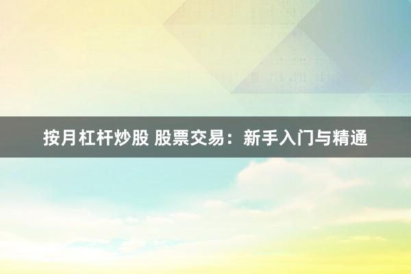 按月杠杆炒股 股票交易：新手入门与精通