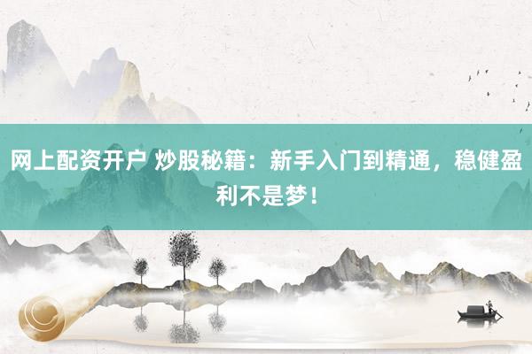 网上配资开户 炒股秘籍：新手入门到精通，稳健盈利不是梦！
