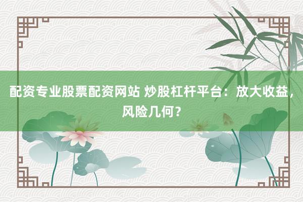 配资专业股票配资网站 炒股杠杆平台：放大收益，风险几何？